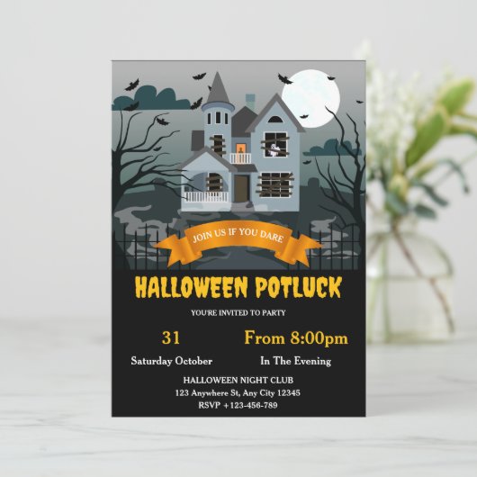 Dare Halloween Party Uitnodiging (Staand voorkant)