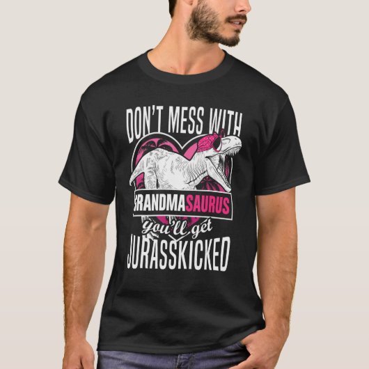 Dare it nicht Grandmasaurus Grappig Oma Gift T-shirt (Voorkant)