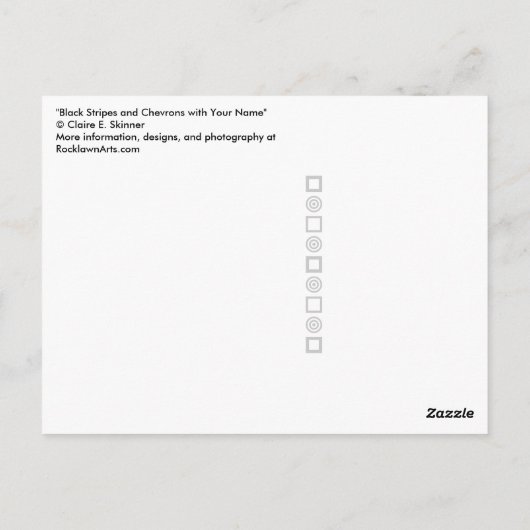 Dare Levendige Blauwe en Zwarte Strepen & Chevrons Briefkaart (Achterkant)