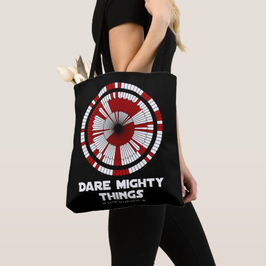 Dare Mighty Things Perseverance Mars Rover Landing Tote Bag (Dichtbij)