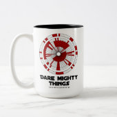 Dare Mighty Things Perseverance Mars Rover Landing Tweekleurige Koffiemok (Links)