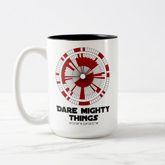 Dare Mighty Things Perseverance Mars Rover Landing Tweekleurige Koffiemok (Links)
