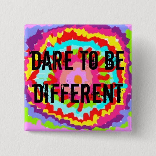 DARE MOET VERSCHILLEND ZIJN VIERKANTE BUTTON 5,1 CM (Voorkant)
