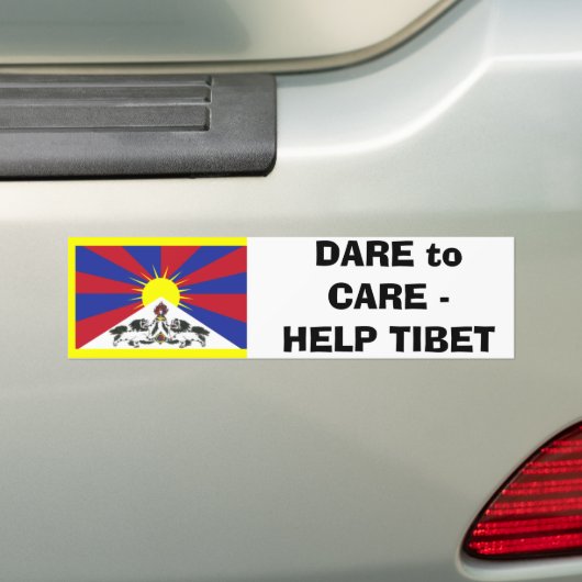 DARE naar CARE - HULP TIBET Bumpersticker (Op auto)