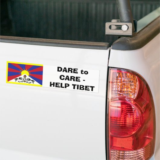 DARE naar CARE - HULP TIBET Bumpersticker (Op Truck)