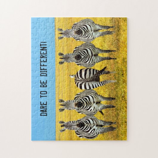 Dare om anders te zijn! Zebra Jigzaag Puzzle Legpuzzel (Verticaal)