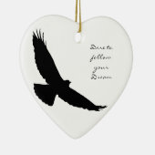 Dare om je Dream Hawk Silhouette te volgen Keramisch Ornament (Rechts)