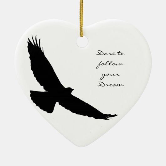 Dare om je Dream Hawk Silhouette te volgen Keramisch Ornament (Achterkant)