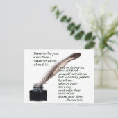 Dare om te schrijven briefkaart (Staand voorkant)