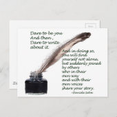 Dare om te schrijven briefkaart (Voorkant / Achterkant)