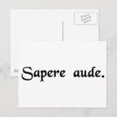 Dare om wijs te zijn. briefkaart (Voorkant / Achterkant)