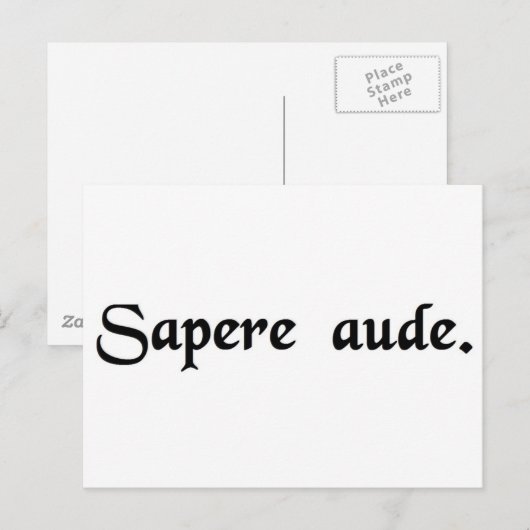 Dare om wijs te zijn. briefkaart (Voorkant / Achterkant)