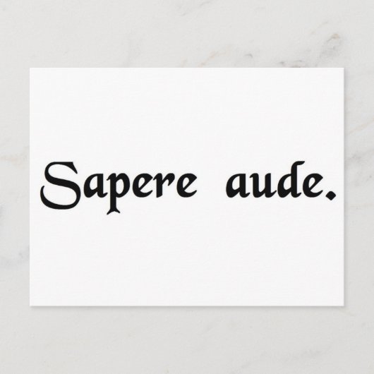 Dare om wijs te zijn. briefkaart (Voorkant)