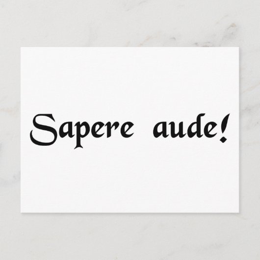 Dare om wijs te zijn! briefkaart (Voorkant)