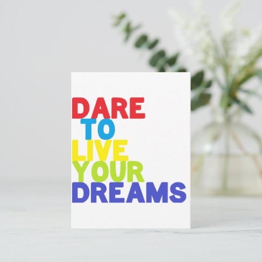 Dare quote briefkaart (Staand voorkant)