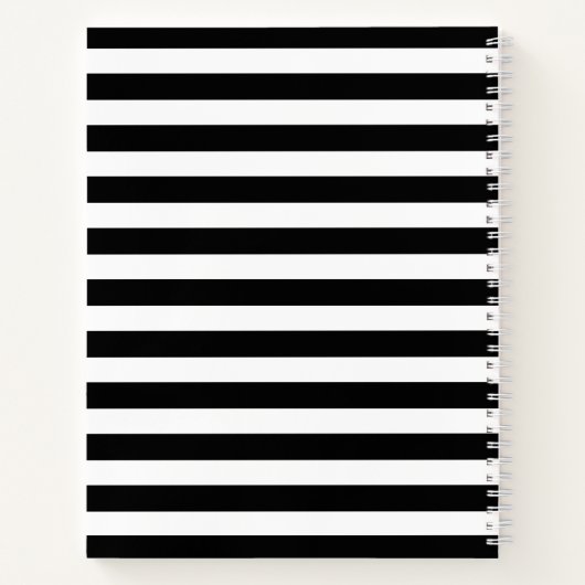 Dare to be Difference Flamingo Black White Stripes Notitieboek (Achterkant)