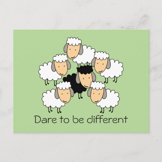 Dare to be Different Black Sheep Briefkaart (Voorkant)