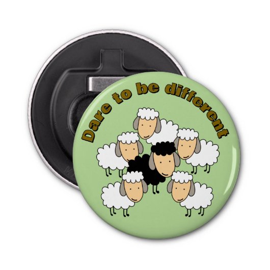 Dare to be Different Black Sheep Button Flesopener (Voorkant)