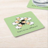 Dare to be Different Black Sheep Kartonnen Onderzetters (Schuin)