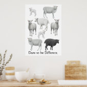 Dare to be Different Black Sheep Print (Keuken)
