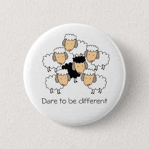 Dare to be Different Black Sheep Ronde Button 5,7 Cm