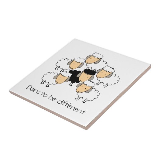 Dare to be Different Black Sheep Tegeltje (Zijkant)