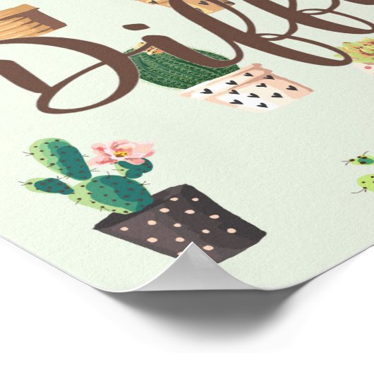 Dare to be Different Cactus Print Poster (Hoek)