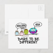 DARE TO BE DIFFERENT - OWLS BRIEFKAART (Voorkant / Achterkant)