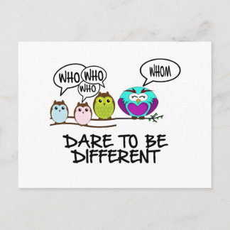 DARE TO BE DIFFERENT - OWLS BRIEFKAART
