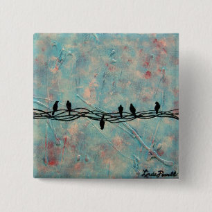"Dare to be Different" van Linda Powell~Pin Vierkante Button 5,1 Cm