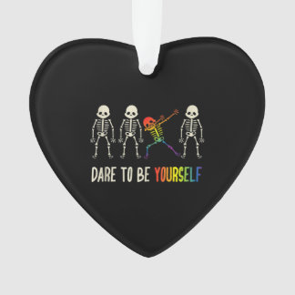 Dare to be uzelf Cute LGBT Pride Ornament