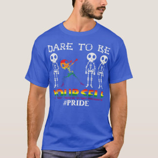 Dare to be uzelf PRIDE, Humor Skelet Dabbing T-shirt