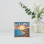 Dare To Begin Vierkante Visitekaartje (Staand voorkant)