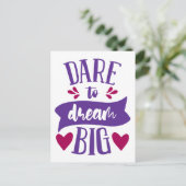 Dare to Dream Big Inspirerend Motivatie Postc Briefkaart (Staand voorkant)