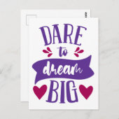 Dare to Dream Big Inspirerend Motivatie Postc Briefkaart (Voorkant / Achterkant)
