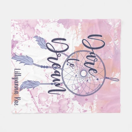 Dare to Dream Waterverf Dreamweaver Persoonlijk Fleece Deken (Voorkant (Horizontaal))