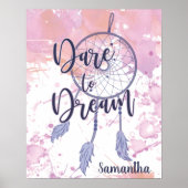 Dare to Dream Waterverf Dreamweaver Persoonlijk Poster (Voorkant)
