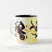 Dare to Fly - Motocross Stunts Tweekleurige Koffiemok (Voorkant links)