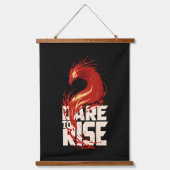 Dare to Rise – Phoenix-Inspired Motivational Hangend Wandkleed (Voorkant)