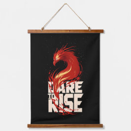 Dare to Rise – Phoenix-Inspired Motivational Hangend Wandkleed