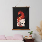 Dare to Rise – Phoenix-Inspired Motivational Hangend Wandkleed (Slaapkamer)