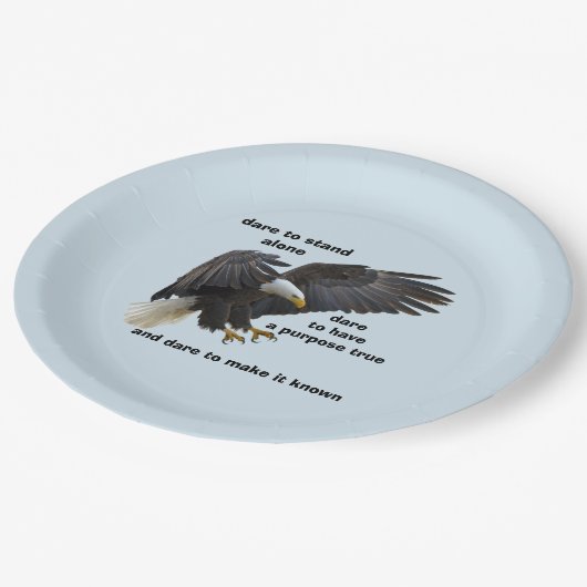 Dare to Stand Alone, American Bald Eagle Edition Papieren Bordje (Gekanteld)