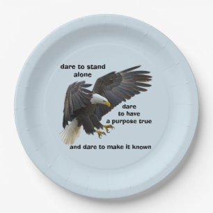 Dare to Stand Alone, American Bald Eagle Edition Papieren Bordje