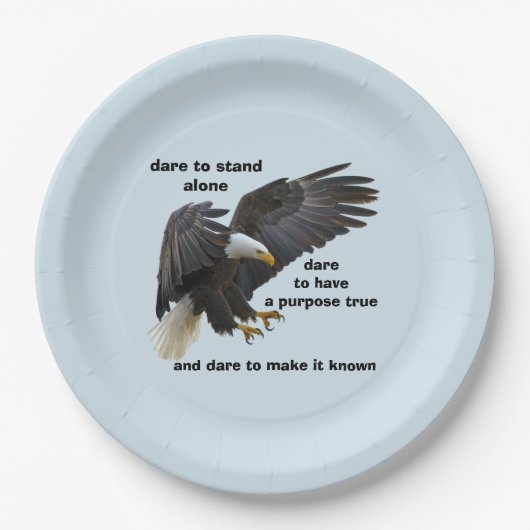 Dare to Stand Alone, American Bald Eagle Edition Papieren Bordje (Voorkant)