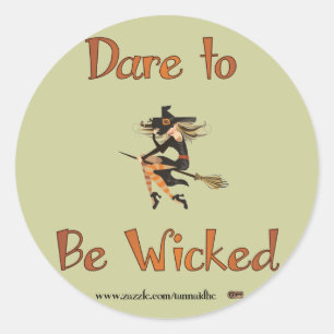 Dare voor schut ronde sticker