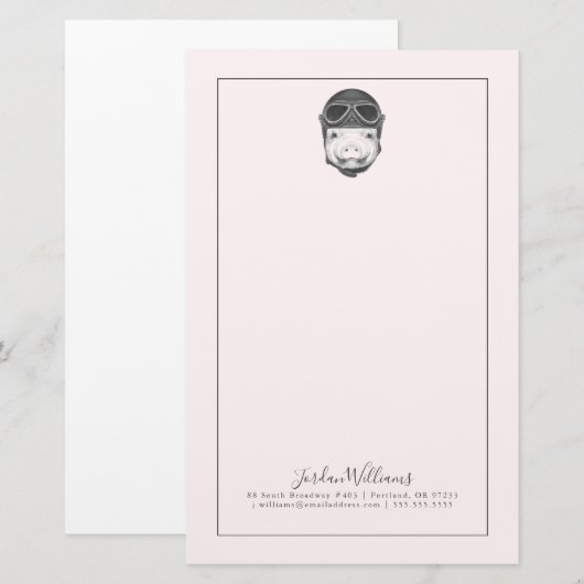 Dareduivel Pig | Jouw namen toevoegen Briefpapier (Voorkant / Achterkant)