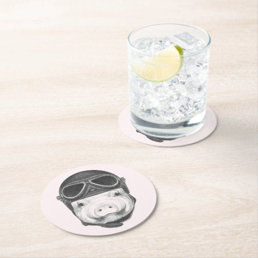 Dareduivel Pig Ronde Kartonnen Onderzetter (Insitu)