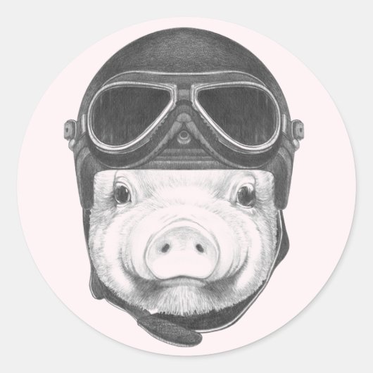 Dareduivel Pig Ronde Sticker (Voorkant)
