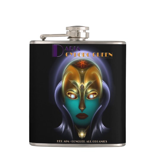 Daria Cyborg Queen 6oz Vinyl Wrapped Flask Heupfles (Voorkant)