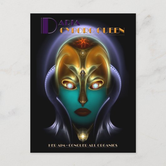 Daria Cyborg Queen Briefkaart (Voorkant)